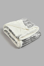 تنزيل الصورة على معرض الصور، Redtag-Grey-Reversible-Textured-Blanket-(Double-Size)-Blankets-Home-Bedroom-