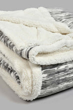 تنزيل الصورة على معرض الصور، Redtag-Grey-Reversible-Textured-Blanket-(Double-Size)-Blankets-Home-Bedroom-