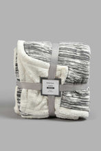 تنزيل الصورة على معرض الصور، Redtag-Grey-Reversible-Textured-Blanket-(Double-Size)-Blankets-Home-Bedroom-