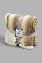 Load image into Gallery viewer, Redtag-Beige-Reversible-Animal-Print-Blanket-(Single-Size)-Blankets-Home-Bedroom-