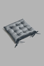 تنزيل الصورة على معرض الصور، Redtag-Grey-Velvet-Chair-Pad-Chairpads-Home-Bedroom-