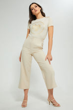 تنزيل الصورة على معرض الصور، Redtag-Beige-T-Shirt-With-Artwork-Graphic-Prints-Women's-0