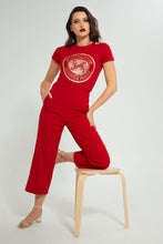 تنزيل الصورة على معرض الصور، Redtag-Red-T-Shirt-With-Artwork-Graphic-Prints-Women's-0