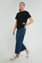 تنزيل الصورة على معرض الصور، Redtag-Black-T-Shirt-With-Print-Graphic-Prints-Women's-0