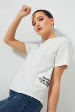 تنزيل الصورة على معرض الصور، Redtag-White-T-Shirt-With-Print-Graphic-Prints-Women's-0