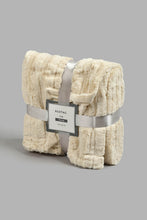 Load image into Gallery viewer, Redtag-Beige-Faux-Fur-Throw-Throws-Home-Bedroom-