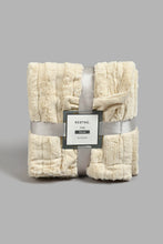 Load image into Gallery viewer, Redtag-Beige-Faux-Fur-Throw-Throws-Home-Bedroom-