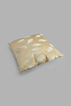 تنزيل الصورة على معرض الصور، Redtag-Beige-Leaf-Jacquard-Cushion-Cushions-Home-Bedroom-