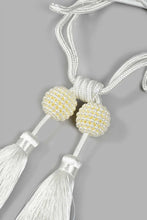 تنزيل الصورة على معرض الصور، Redtag-Ivory-Curtain-Tie-Back-With-Pearl-Tassels-Colour:Ivory,-Filter:Home-Bedroom,-HMW-BED-Tie,-New-In,-New-In-HMW-BED,-Non-Sale,-S22A,-Section:Homewares-Home-Bedroom-