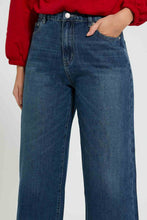 Load image into Gallery viewer, Redtag-Blue-Wide-Leg-Denim-Jeans-Regular-Fit-Women's-