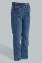 تنزيل الصورة على معرض الصور، Redtag-Stone-Wash-Elasticated-Waist-Jean-Jeans-Pull-On-Boys-2 to 8 Years
