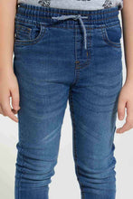 تنزيل الصورة على معرض الصور، Redtag-Indigo-Elasticated-Waist-Jean-For-Boys-Jeans-Slim-Fit-Boys-2 to 8 Years