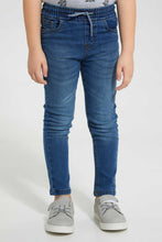 تنزيل الصورة على معرض الصور، Redtag-Indigo-Elasticated-Waist-Jean-For-Boys-Jeans-Slim-Fit-Boys-2 to 8 Years