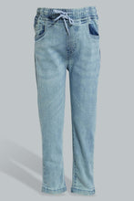 تنزيل الصورة على معرض الصور، Redtag-Light-Wash-Elasticated-Waist-Jean-Jeans-Pull-On-Boys-2 to 8 Years