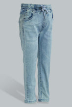 تنزيل الصورة على معرض الصور، Redtag-Light-Wash-Elasticated-Waist-Jean-Jeans-Pull-On-Boys-2 to 8 Years