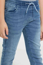 تنزيل الصورة على معرض الصور، Redtag-Blue-Elasticated-Waist-Jean-For-Boys-Jeans-Slim-Fit-Boys-2 to 8 Years