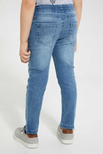 تنزيل الصورة على معرض الصور، Redtag-Blue-Elasticated-Waist-Jean-For-Boys-Jeans-Slim-Fit-Boys-2 to 8 Years
