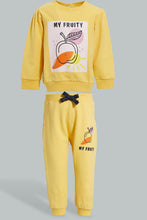 تنزيل الصورة على معرض الصور، Redtag-Beige-Orange-Printed-Jog-Suit-Jog-Sets-Infant-Girls-3 to 24 Months