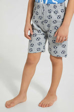 Load image into Gallery viewer, Redtag-Blue-Goal-Short-Sleeve-T-Shirt-And-Short-Set-Pyjama-Sets-Boys-2 to 8 Years