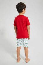 Load image into Gallery viewer, Redtag-Red-Alligator-Day-Off-Short-Sleeve-T-Shirt-And-Short-Set-Pyjama-Sets-Boys-2 to 8 Years
