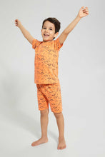 تنزيل الصورة على معرض الصور، Redtag-Coral-Dino-Aop-T-Shirt-And-Aop-Short-Set-Pyjama-Sets-Boys-2 to 8 Years