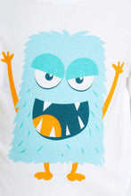 Load image into Gallery viewer, White And Navy Monster Pyjama Set (2 Piece)