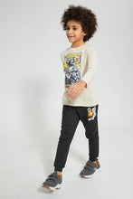 Load image into Gallery viewer, Redtag-Charcoal-Jogpant-With-Print-Joggers-Boys-2 to 8 Years