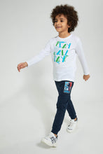 Load image into Gallery viewer, Redtag-Navy-Jogpant-With-Print-Joggers-Boys-2 to 8 Years
