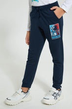 Load image into Gallery viewer, Redtag-Navy-Jogpant-With-Print-Joggers-Boys-2 to 8 Years