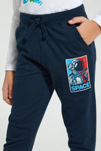 Load image into Gallery viewer, Redtag-Navy-Jogpant-With-Print-Joggers-Boys-2 to 8 Years