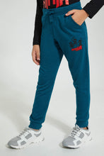 Load image into Gallery viewer, Redtag-Green-Marl-Jogpant-With-Print-Joggers-Boys-2 to 8 Years