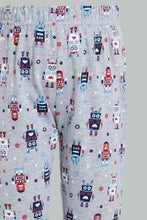 تنزيل الصورة على معرض الصور، Redtag-Red-Robot-Print-Short-Sleeve-T-Shirt-And-Long-Pant-Pyjamas-Pyjama-Sets-Boys-2 to 8 Years