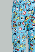 تنزيل الصورة على معرض الصور، Redtag-White-Vehicle-Long-Sleeve-Print-T---Shirt-And-Long-Pant-Pyjamas-Pyjama-Sets-Boys-2 to 8 Years