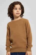 تنزيل الصورة على معرض الصور، Redtag-Brown-Crew-Neck-Pullover-Pullovers-Boys-2 to 8 Years