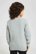 تنزيل الصورة على معرض الصور، Redtag-Grey-Marl-Crew-Neck-Pullover-Pullovers-Boys-2 to 8 Years