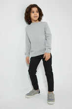 تنزيل الصورة على معرض الصور، Redtag-Grey-Marl-Crew-Neck-Pullover-Pullovers-Boys-2 to 8 Years