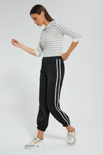 Load image into Gallery viewer, Redtag-Black-Jogger-Pants-With-Side-Details-Celebrity-Trousers,-Colour:Black,-Filter:Women's-Clothing,-New-In,-New-In-LDC,-Non-Sale,-S22A,-Section:Women-Women's-