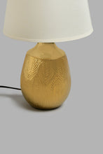 تنزيل الصورة على معرض الصور، Redtag-Gold-Ceramic-Embossed-Base-Table-Lamp-Table-Lamps-Home-Decor-