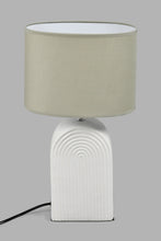 Load image into Gallery viewer, Redtag-White-Ceramic-Ribbed-Base-Table-Lamp-Colour:White,-Filter:Home-Decor,-HMW-HOM-Table-Lamps,-New-In,-New-In-HMW-HOM,-Non-Sale,-S22A,-Section:Homewares-Home-Decor-