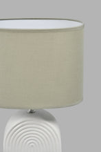 Load image into Gallery viewer, Redtag-White-Ceramic-Ribbed-Base-Table-Lamp-Colour:White,-Filter:Home-Decor,-HMW-HOM-Table-Lamps,-New-In,-New-In-HMW-HOM,-Non-Sale,-S22A,-Section:Homewares-Home-Decor-