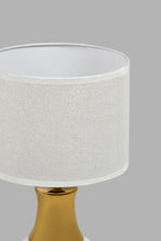 Load image into Gallery viewer, Redtag-White-Ceramic-And-Gold-Neck-Table-Lamp-Colour:Gold,-Colour:White,-Filter:Home-Decor,-HMW-HOM-Table-Lamps,-New-In,-New-In-HMW-HOM,-Non-Sale,-S22A,-Section:Homewares-Home-Decor-