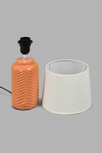 Load image into Gallery viewer, Redtag-Rust-Ceramic-Embossed-Base-Table-Lamp-Colour:Rust,-Filter:Home-Decor,-HMW-HOM-Table-Lamps,-New-In,-New-In-HMW-HOM,-Non-Sale,-S22A,-Section:Homewares-Home-Decor-