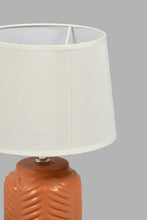 Load image into Gallery viewer, Redtag-Rust-Ceramic-Embossed-Base-Table-Lamp-Colour:Rust,-Filter:Home-Decor,-HMW-HOM-Table-Lamps,-New-In,-New-In-HMW-HOM,-Non-Sale,-S22A,-Section:Homewares-Home-Decor-