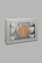 تنزيل الصورة على معرض الصور، Redtag-White-Embossed-Espresso-Set-With-Bamboo-Coaster-(12-Piece)-Tea-Sets-Home-Dining-