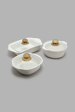 Load image into Gallery viewer, White Serving Dish With Glass Lid (6 Piece)