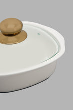 Load image into Gallery viewer, White Serving Dish With Glass Lid (6 Piece)