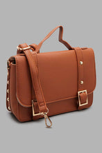 Load image into Gallery viewer, Redtag-Tan-Day-Bag-Satchel-With-Stud-Embellishment-Cross-Body-Bags-Women-