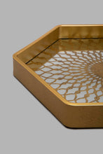 Load image into Gallery viewer, Redtag-Gold-Geomatic-Hexagon-Tray-Trays-Home-Dining-