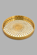 تنزيل الصورة على معرض الصور، Redtag-Gold-Geomatic-Round-Tray-Trays-Home-Dining-