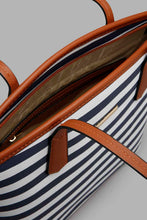 Load image into Gallery viewer, Redtag-Navy-And-White-Nautical-Stripe-Tote-Colour:Assorted,-Filter:Women's-Accessories,-New-In,-New-In-Women-ACC,-Non-Sale,-W21B,-Women-Handbags-Women-